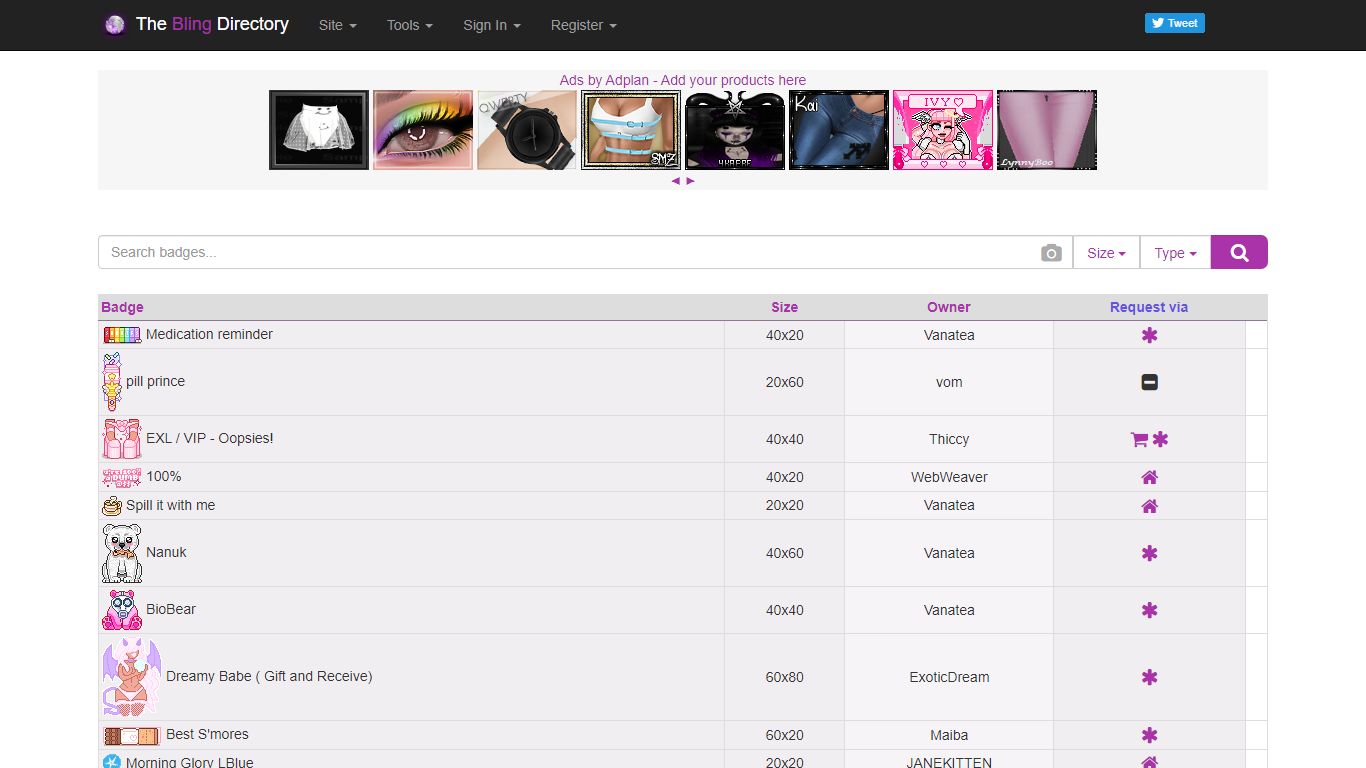 The biggest listing of IMVU badges | The Bling Directory